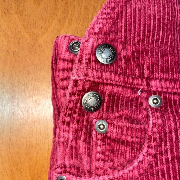 Vintage Lands' End Red Corduroy Overalls With Snaps & Crossback Design 18 Months - Picture 3 of 7
